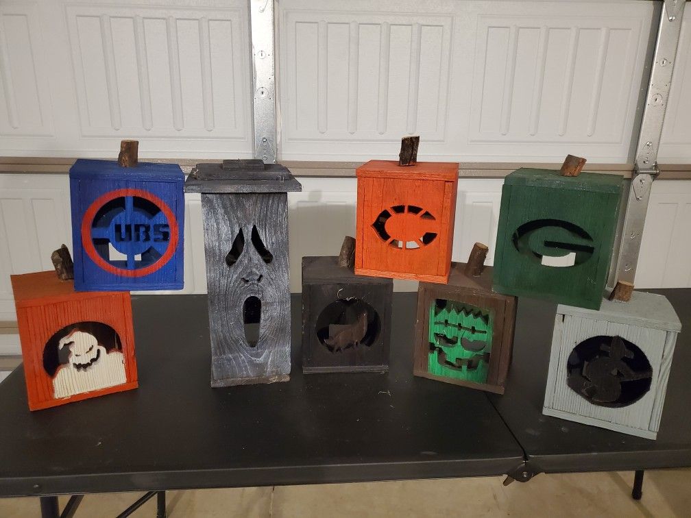 8 = Wood Laterns Made Out Of Reclaimed Wood