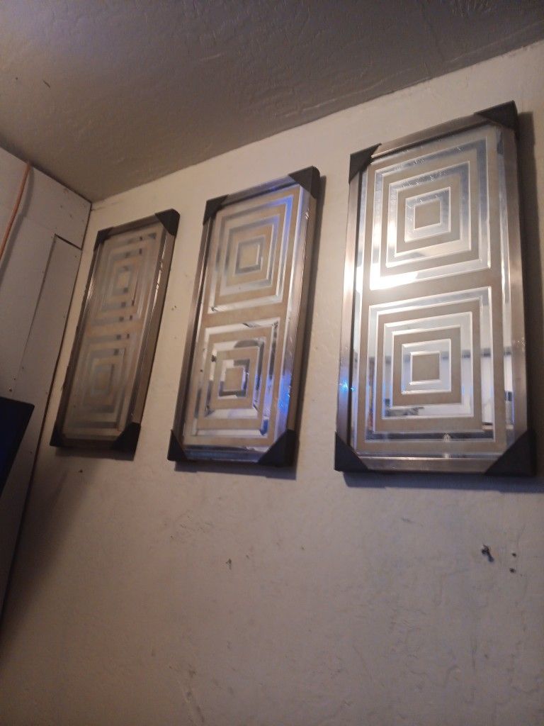 Set Of 3 Vintage Mirrors