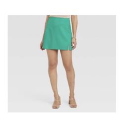Target A New Day Linen Blend Mini Skirt NWT (Green - XS)