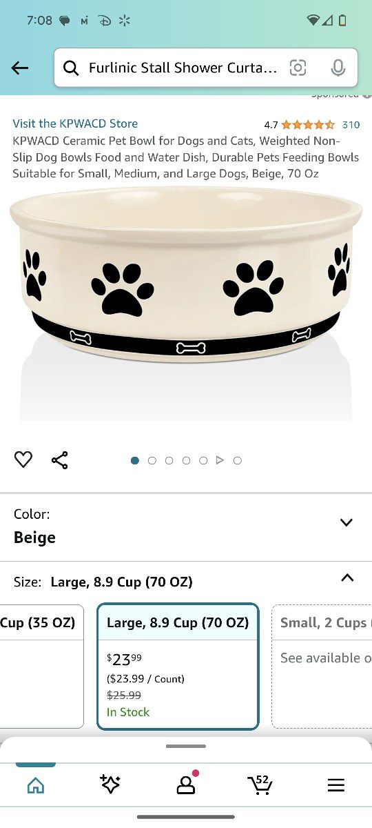 KPWACD Ceramic Pet: Bowl for Dogs and Cats, Weighted Non- Slip Dog Bowls Food and Water Dish, Durable Pets Feeding Bowls Suitable for Small, Medium, a