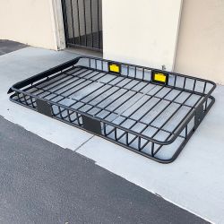 $145 (New) Universal roof rack 64x39 inch car top cargo basket carrier extension luggage holder 150lbs max