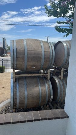 Empty wine barrels