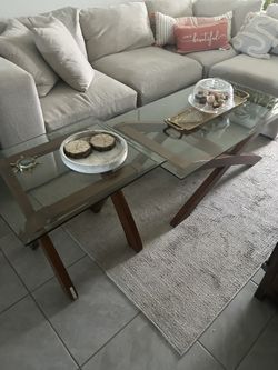 Rooms To Go Glass Top Wood Base Tables