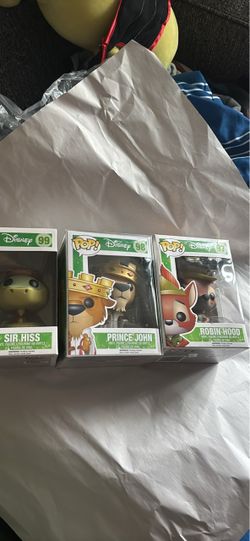 Funko Pop! Disney Robin Hood Set: Robin Hood, Prince John, and Sir Hiss