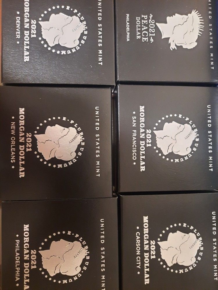 2021 Silver Dollar Coins Morgan And Peace Dollars Full Set