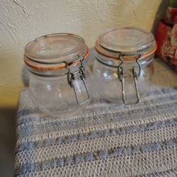 2 Le parfait Super Locking Jars With Wire Ring  From France. 