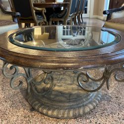 Faux Stone & Leather Cocktail or Coffee Table (Longwood - Markham Woods Corridor) 