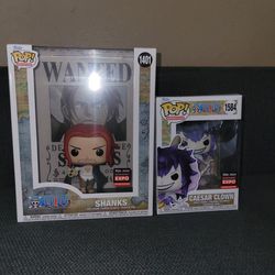 Funko Pop lot!  One Piece (Ceaser Clown and Shanks funko)
