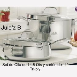 Set de Olka de 14.5 qts y sartén de 11” tri-ply nuevos en sus cajas 🌺 princess house 🌺