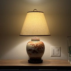 Vintage Authentic Japanese Satsuma China Vase Turned Lamp
