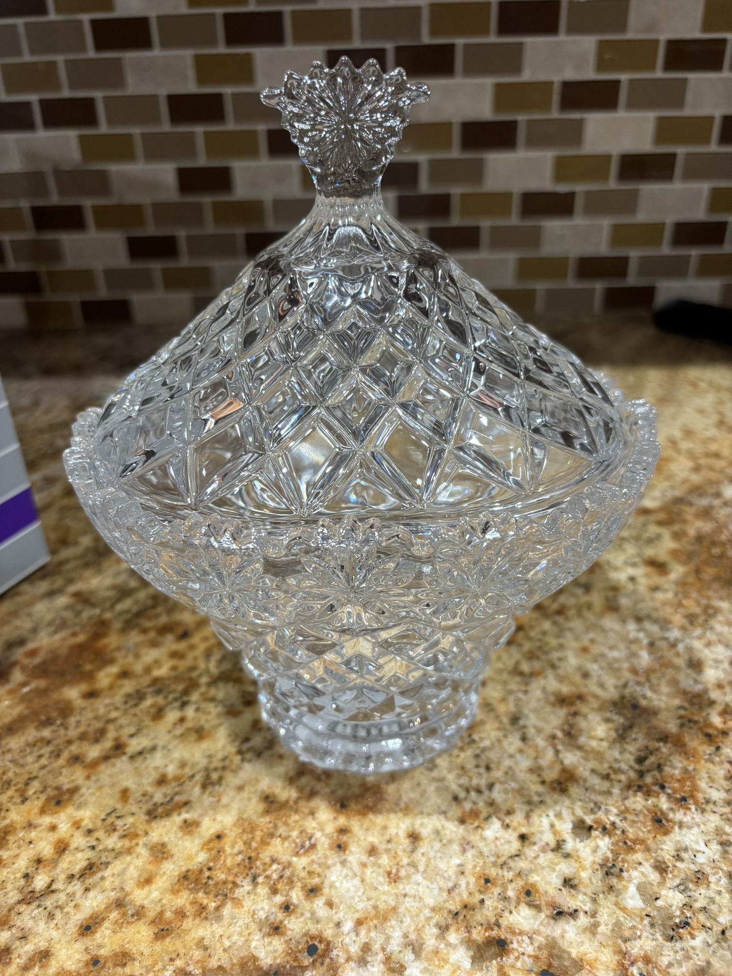 Crystal Daisy Candy Dish
