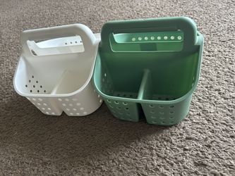 Multipurpose Caddy Organizer, Plastic Caddy with Handle, Stackable Desk Organizer for Stationery, Marker and Pencil, Office Supplies Organizer, Dorm