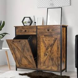 B342 $95  Double Tilt Out Trash Cabinet 2X10 GALLON, Cabinet Trash Can (Trash Bins Not Included)  Features Sturdy and Easy to Clean: The trash bin cab