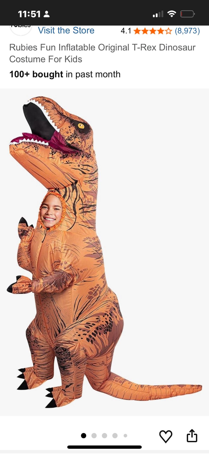 Inflatable T-Rex Costume 