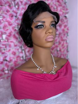 Brand New Premium Black Pixie Cut Lace Front Wig - Djoune.j Beauty