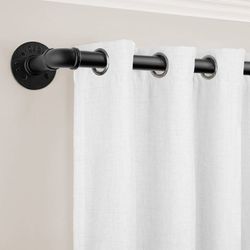 1 Inch Industrial Curtain Rod, Curtain Rods for Windows 120 to 170, Pipe Wrap Around Curtain Rod, Indoor/Outdoor Curtain Rod, Room Divider Curtain Ro