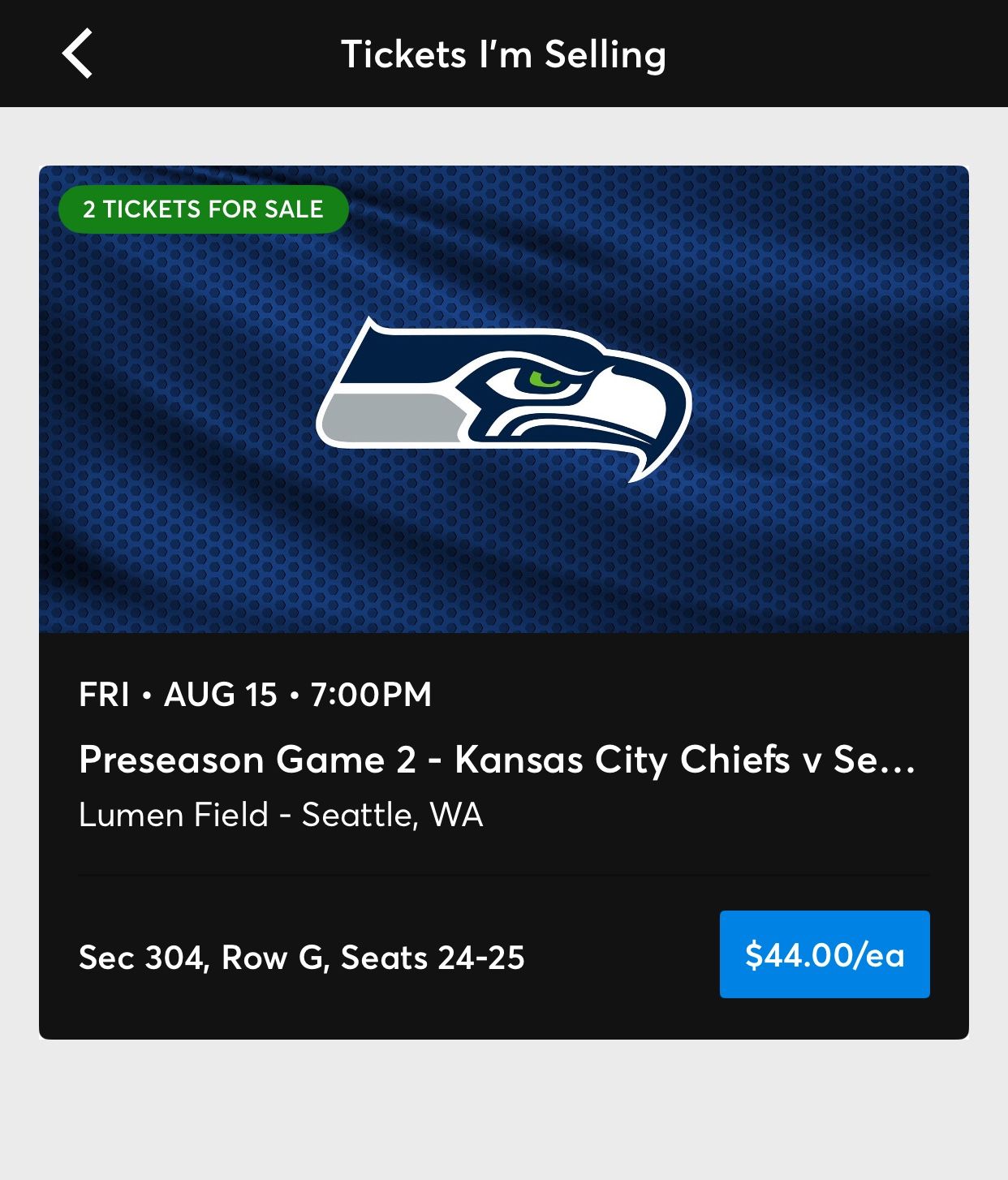 Seahawks Tickets Pre Season Game 