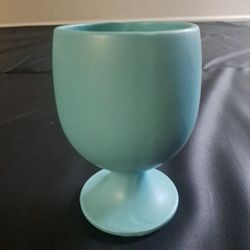 McCoy Vintage Pottery Silhouette Line Goblet Vase Dark Green Matte Glaze