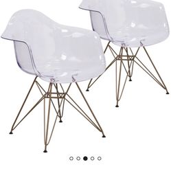 4 Nunley Stacking Arm Chair in Clear (Retro acrylic  chairs)