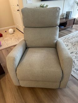 Light Gray Upholstered Recliner Chair