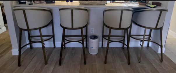 Set of 4 Bonded Leather Cream Counter Height Bar Stools