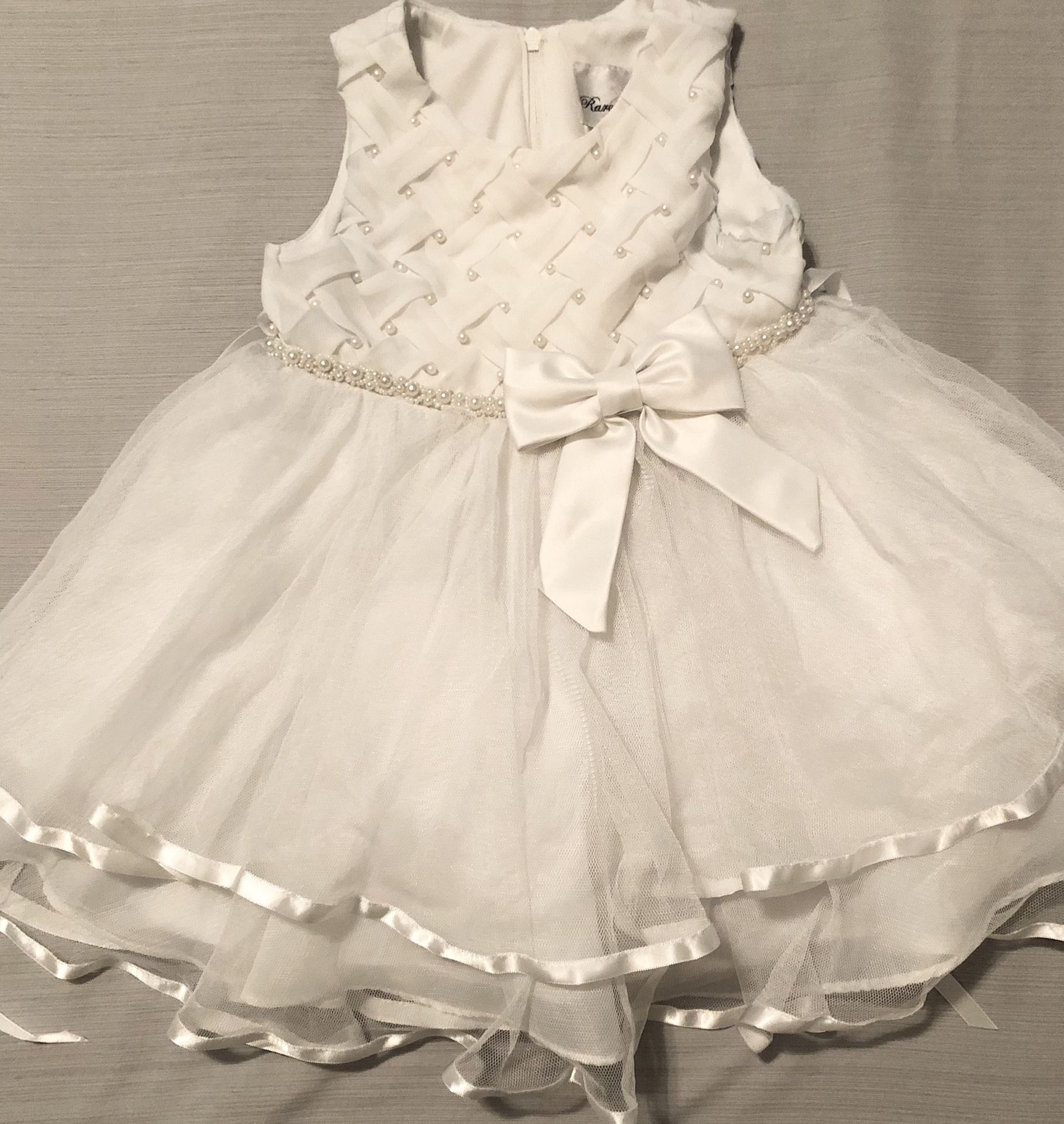 White Flower Girl Dress-24m