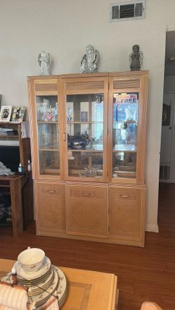 Cabinet and Dining Table Set (inside not included)