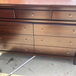 Dark Wood Dresser / Chest Of Drawers  64x18x41.5