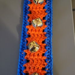 Hand crocheted pet potty training door bell with jingle bells 