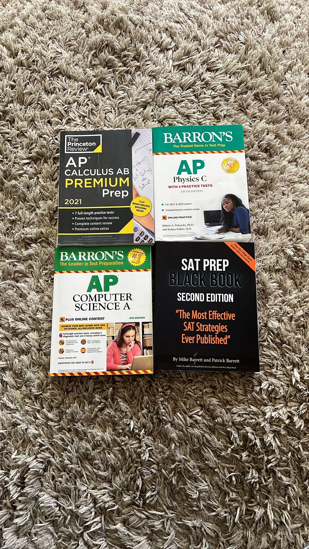 Set Of Barrons, Princeton Review, SAT Black Book For High School Study