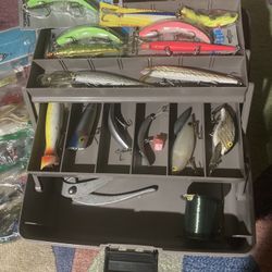 A Lot Of Striper & Salmon Tackle In The Box