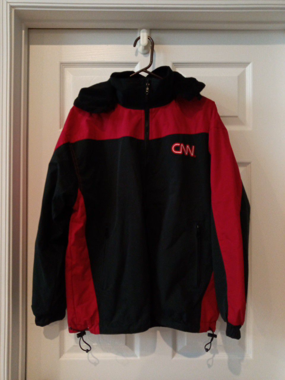 CNN On Air Jacket Red/Black Men's Cheneral Reversible Heavy Jacket w ...