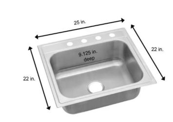 Elkay Drop-In Stainless Steel 25 in. 4-Hole Single Bowl Kitchen Sink HDSB252294