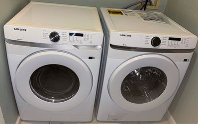 Samsung WF45T6000WPR White Front Load Laundry Package (washer& Dryer). Located 93313. Pick up only