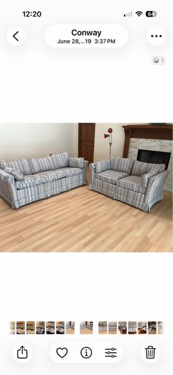 2 Couch set with sofa bed & mattress