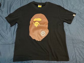 BAPE black t-shirt with brown ape head graphic, size M #apehead
