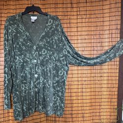 Green Floral Cardigan