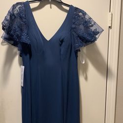 Azazie Neptune Blue Bridesmaid Formal Dress 