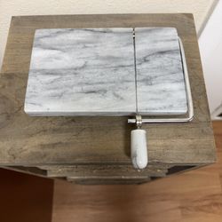Marble Cheese Slicer with White Marble Handle