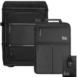 Niche Travel Laptop Backpack with Phone Pouch USB Charging Port, Flight Approved Carry On Travel Business Backpack N-19301NEW+N-19801+N-19803