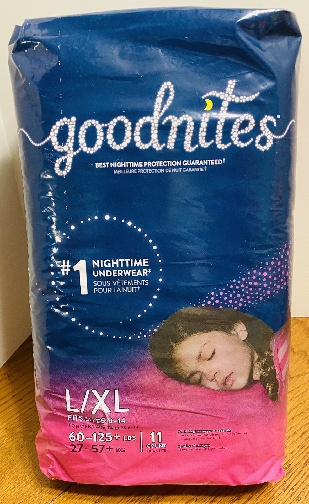 ⚪️Goodnites Nightime Underwear Size L/XL (60–125 Pounds)