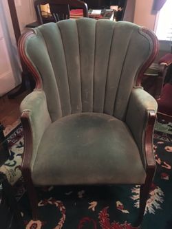 Antique Channel Back Chair Needs new fabric, nice sturdy chair