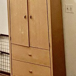 Used Media Storage Cabinet. 2 Drawers, 2 Shelves
