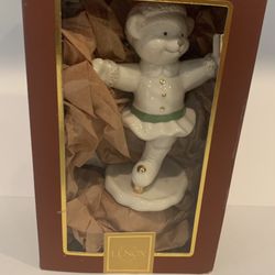 Lenox Lady Bear on Ice Figurine New in Box Christmas, Holiday, Winter Decor