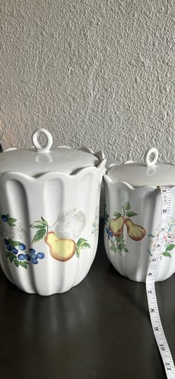 Corning Corelle fruit Chutney Jay Import 3 piece canister set