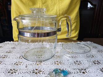 VINTAGE GLASS PYREX COFFEE POT