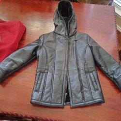 Wilson Leather Coat And Reversible Polo Puffer Vest For A Medium  Child.