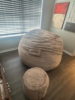 Lovesac SuperSac + Matching Squattoman - Wombat Phur - Excellent Condition