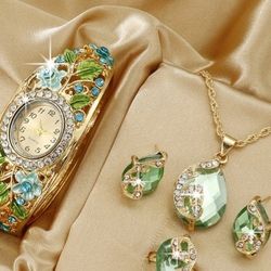 Womens Watch Pendent Earrings Ring 