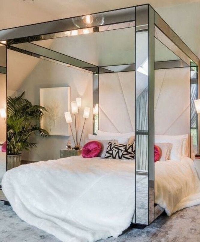 Mirrored Canopy Bed